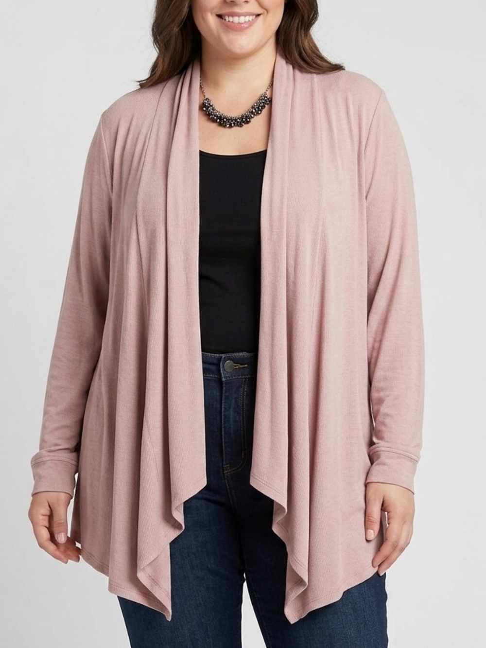 INC INTERNATIONAL CONCEPTS Blush Pink Lightweight Open Front Cardigan 3X
